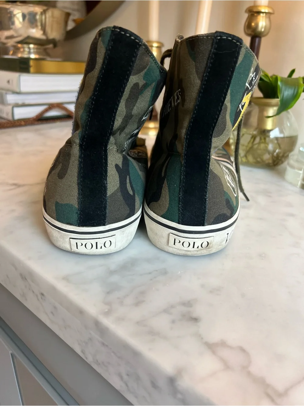 Polo Ralph Lauren Solomon Green Camo High Tops Men’s Size 11